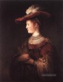 Saskia in bombastischen Kleid Porträt Rembrandt
